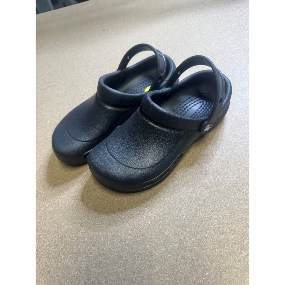 Crocs Bistro Clogs Black Slip Resistant Work Shoes Mens‎ 7 Womens 9 10075 - Picture 2 of 6